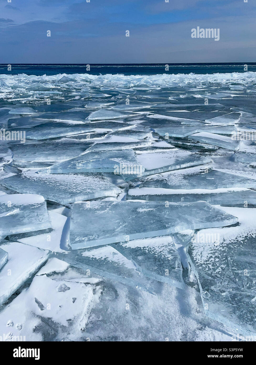 Lake ice stacks Stock Photo Alamy