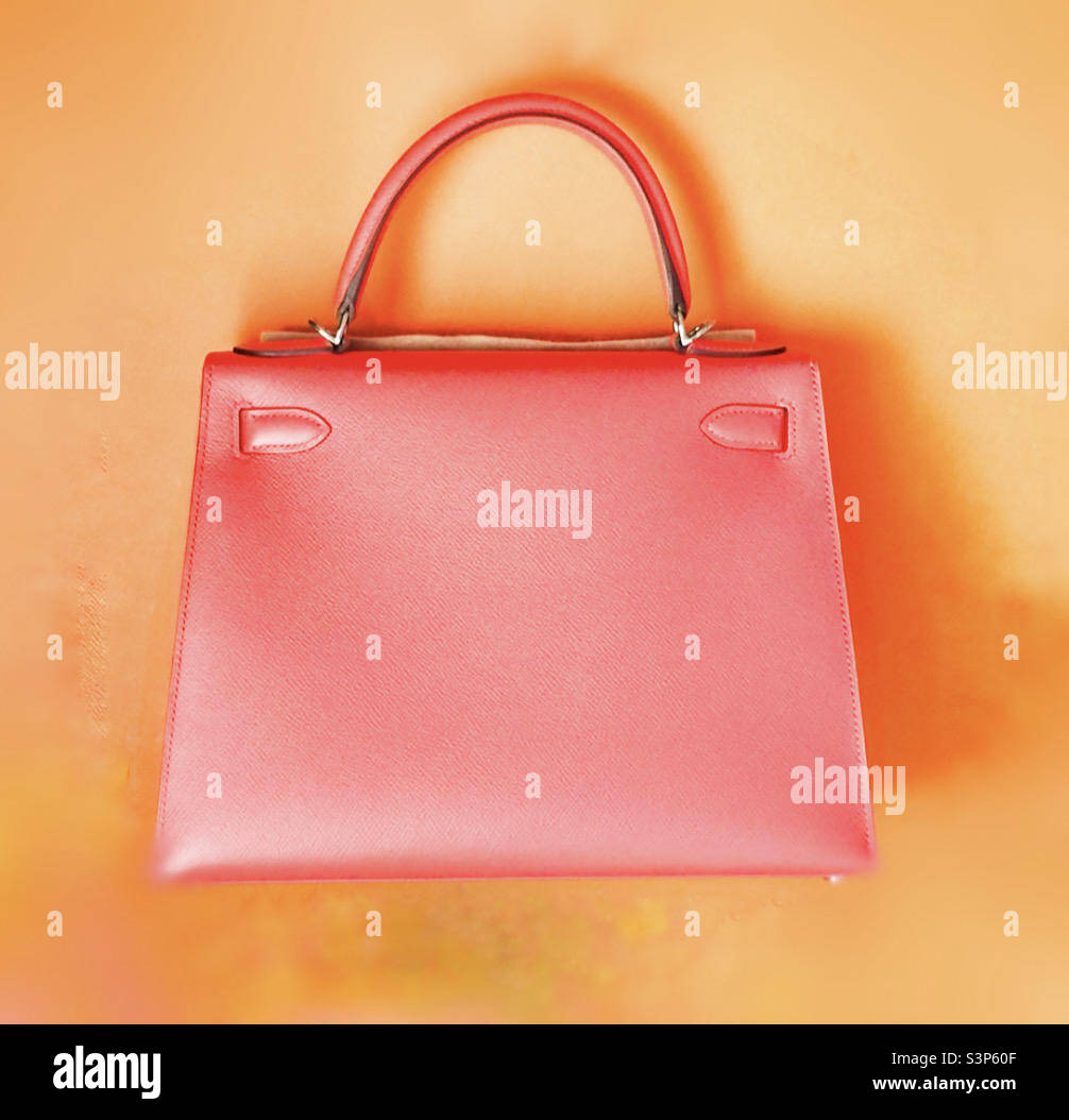 An Hermes Kelly Handbag rear view. - Smartphone Captured Stock Image