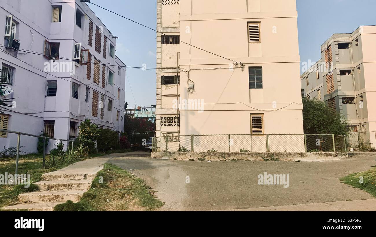 Apartment building blocks in Havana, Cuba. - Smartphone Captured Stock Image