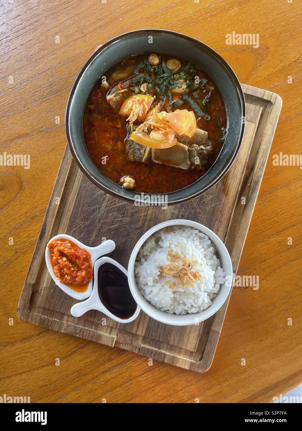 oxtail soup and rice Stock Photo