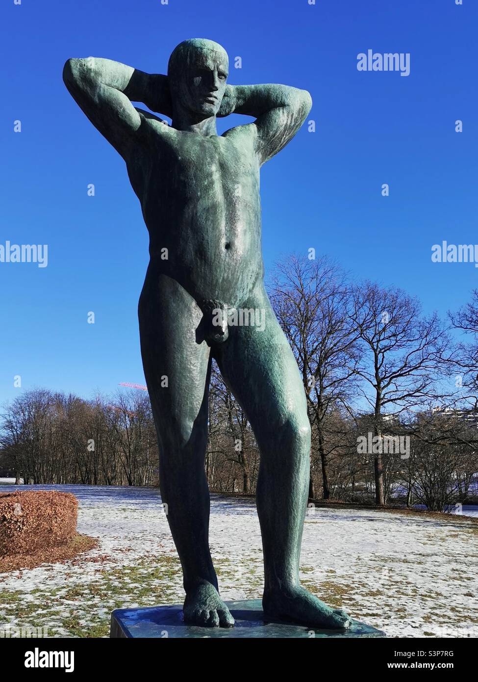 naked man sculpture in Vigeland park Oslo Stock Photo