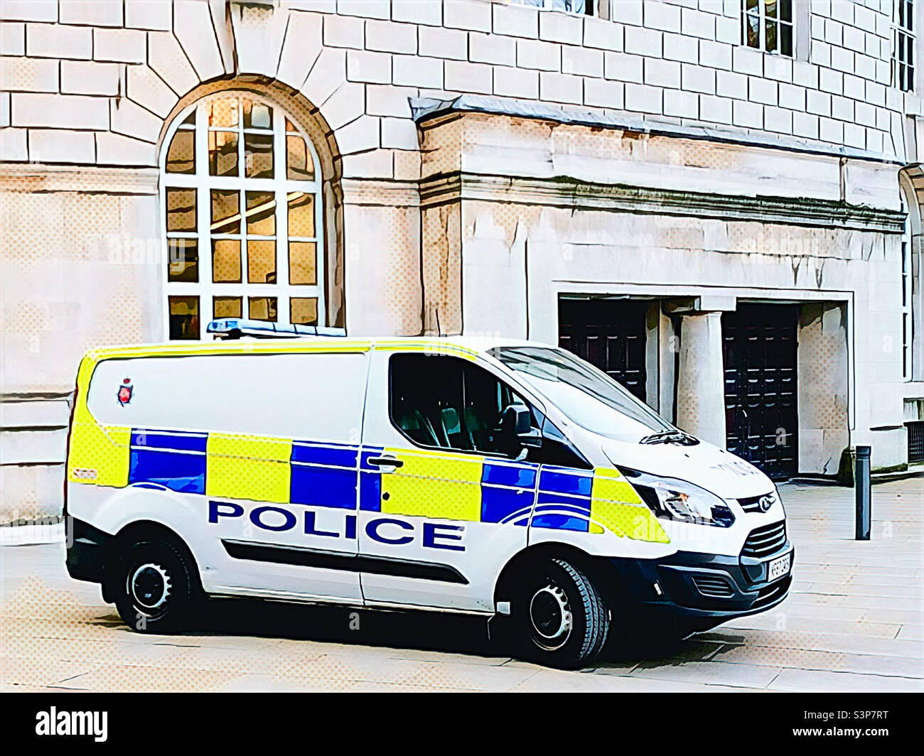 Police van in Manchester - Smartphone Captured Stock Image