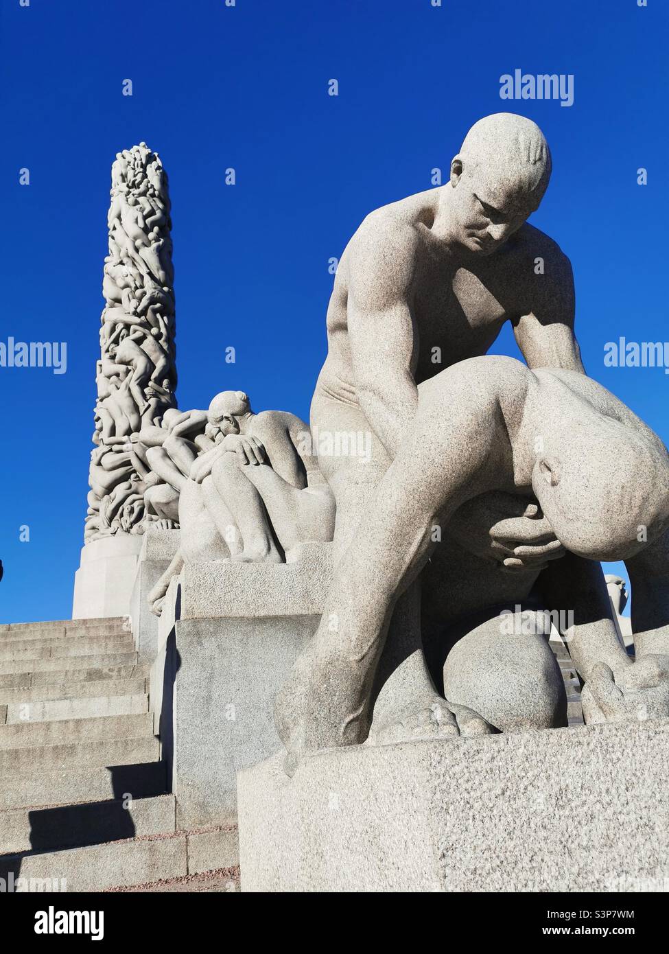 nude sculptures Vigeland Park Stock Photo