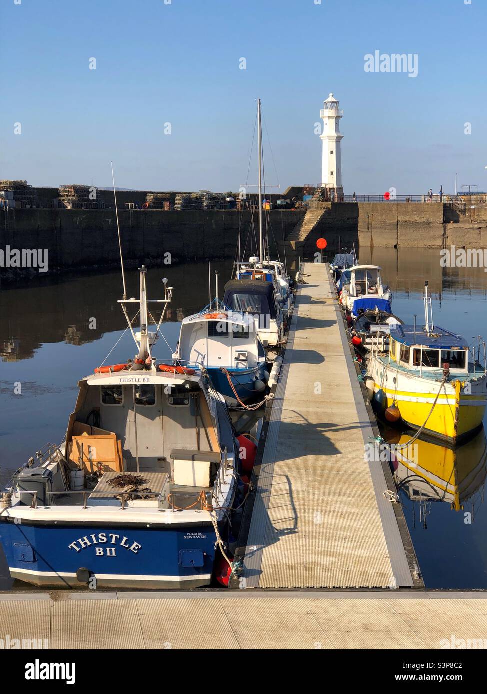Newhaven harbour, Edinburgh Scotland Stock Photo