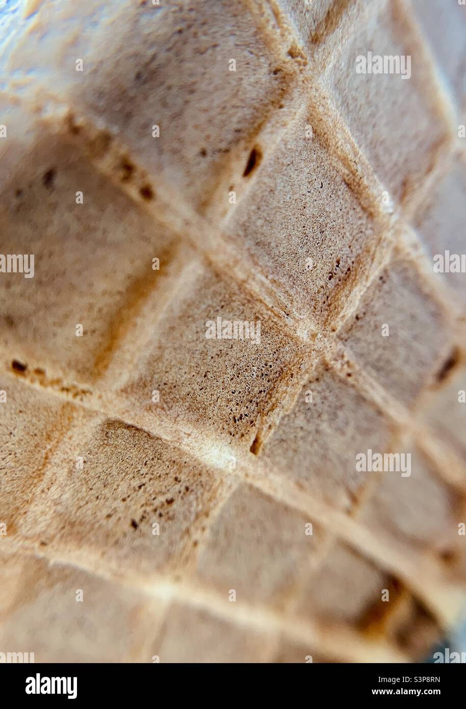 Brown waffle cone up close - Smartphone Captured Stock Image