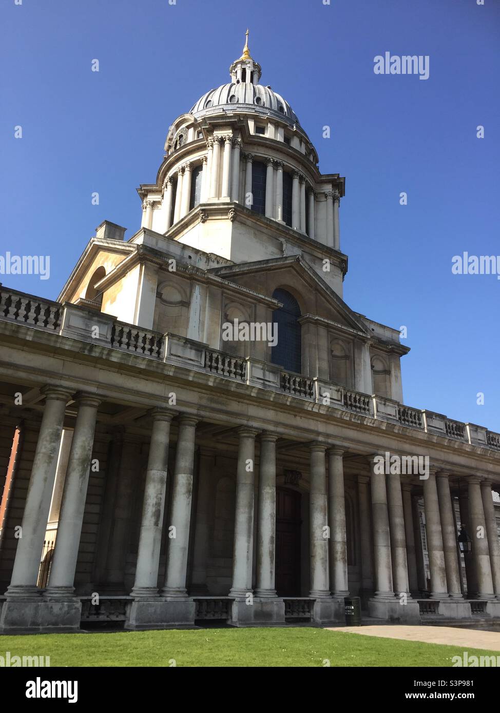 Painted chapel exterior Greenwich March 2022 Stock Photo