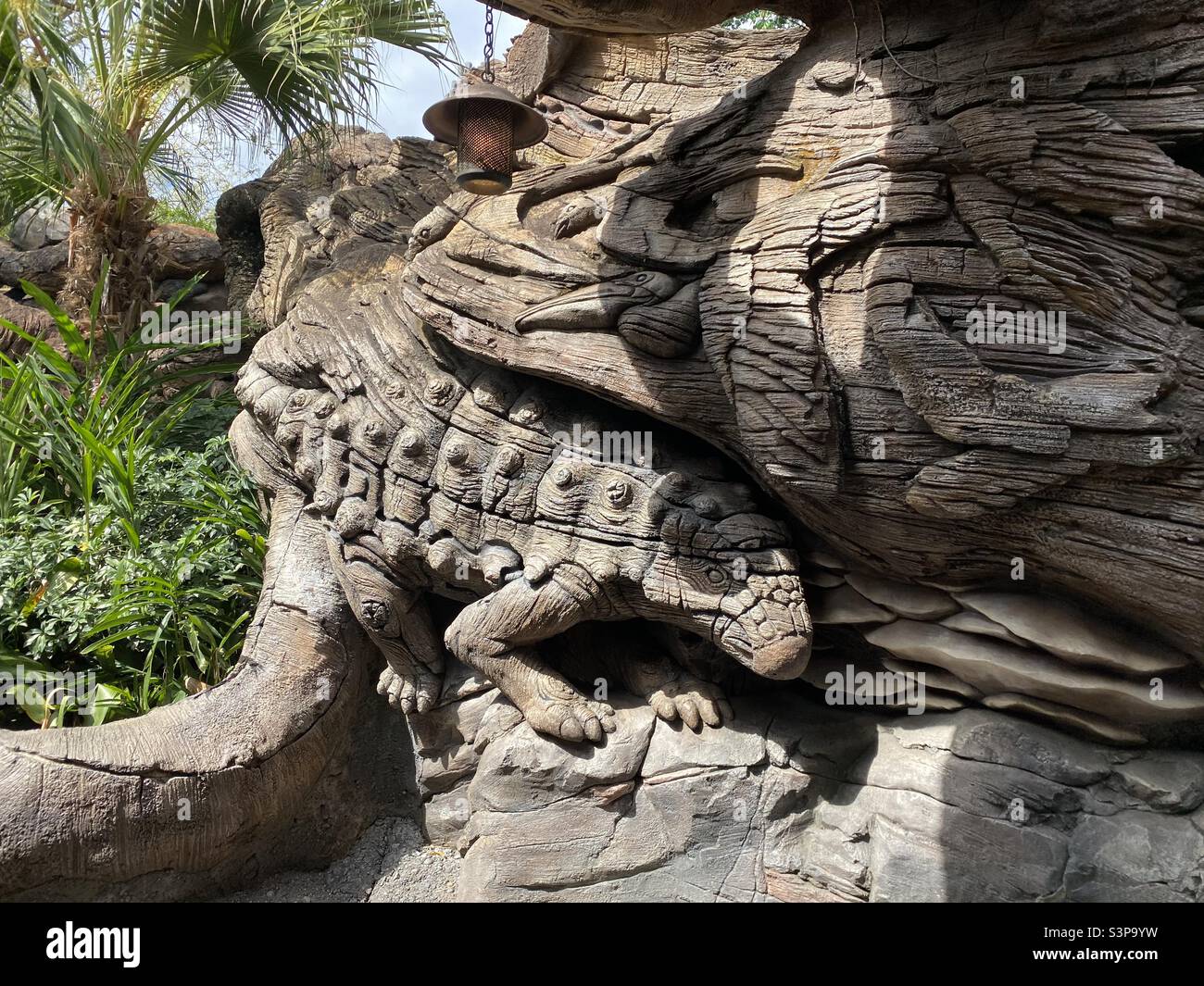 Tree of life carvings animal kingdom stock photo alamy