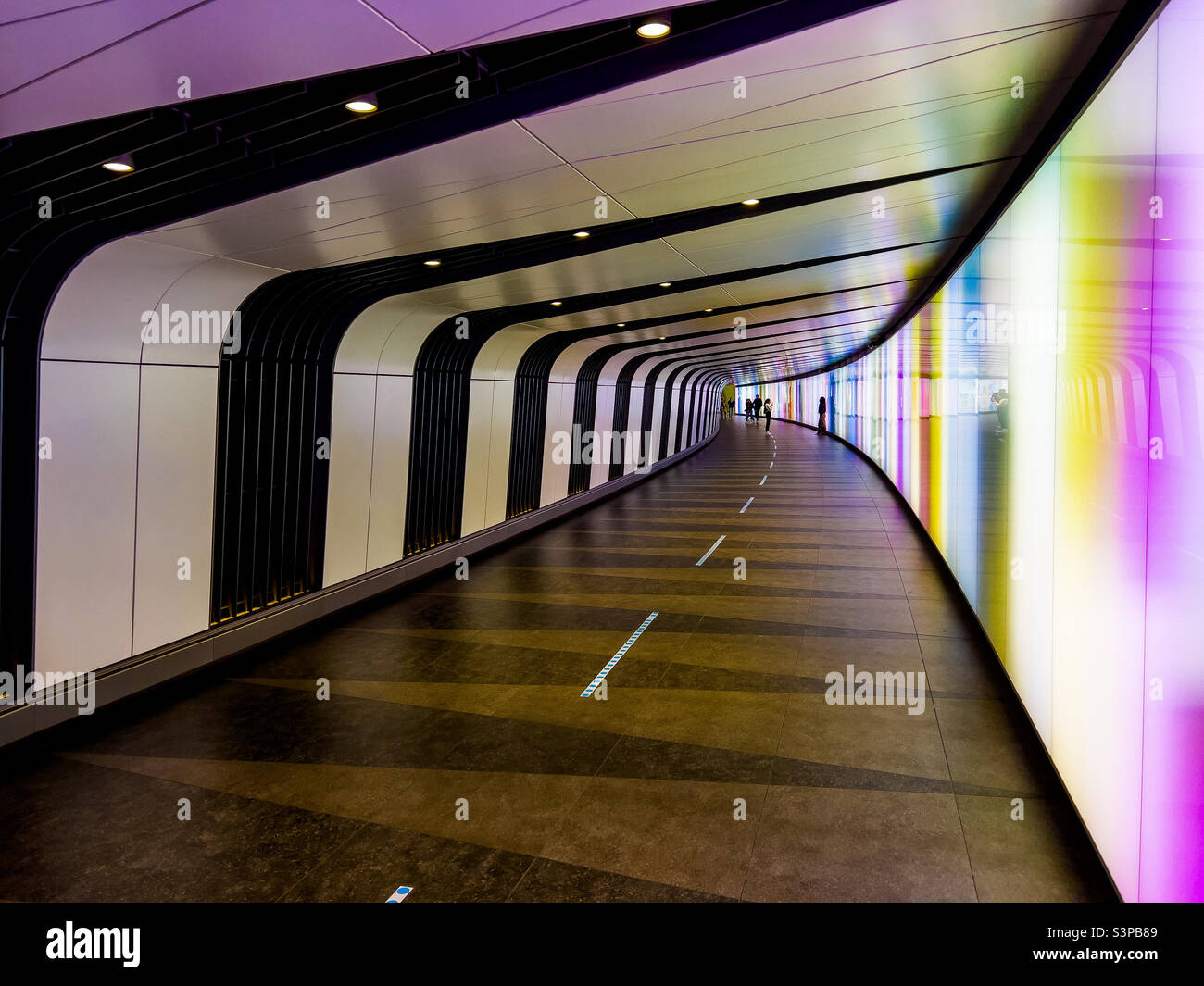 Travellers walkway London St Pancras train station, Uk January 2022 - Smartphone Captured Stock Image