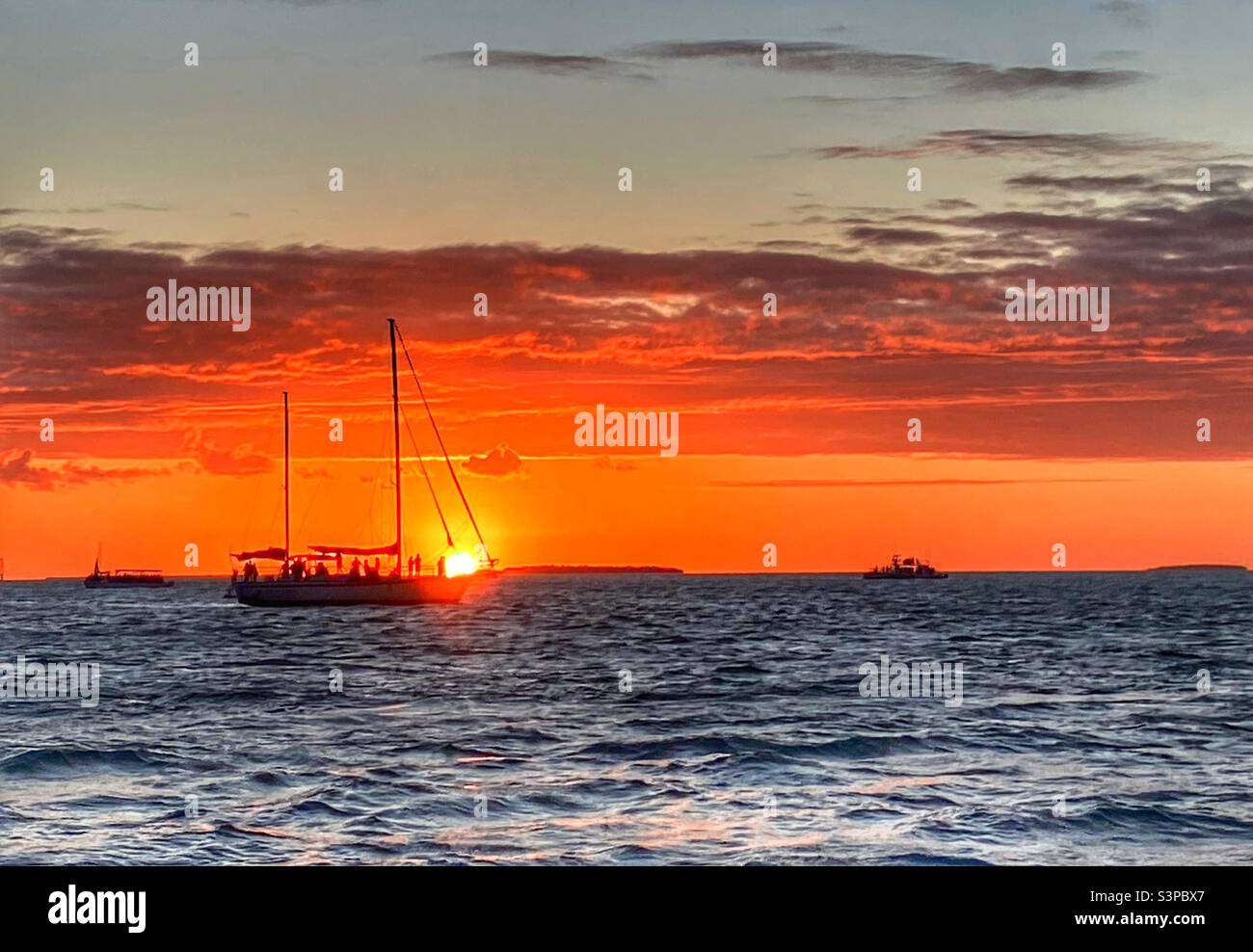 Beautiful sunset in Key West Florida Stock Photo