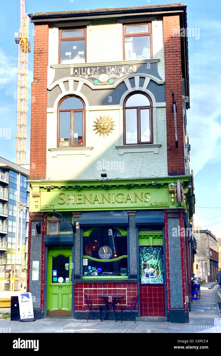 Irish pub in Liverpool - Smartphone Captured Stock Image