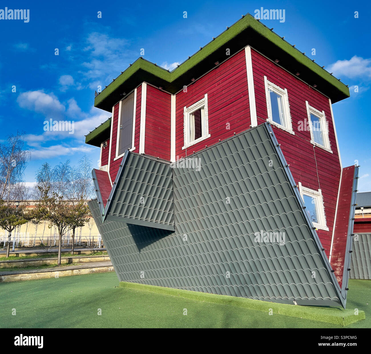 Upside Down House - Smartphone Captured Stock Image