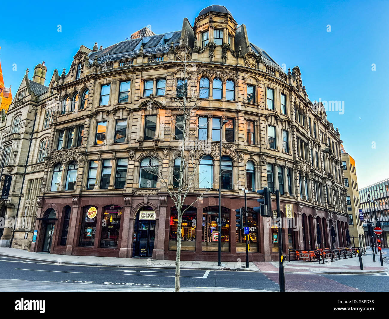 Box bar on East Parade in Leeds city centre in West Yorkshire Stock Photo