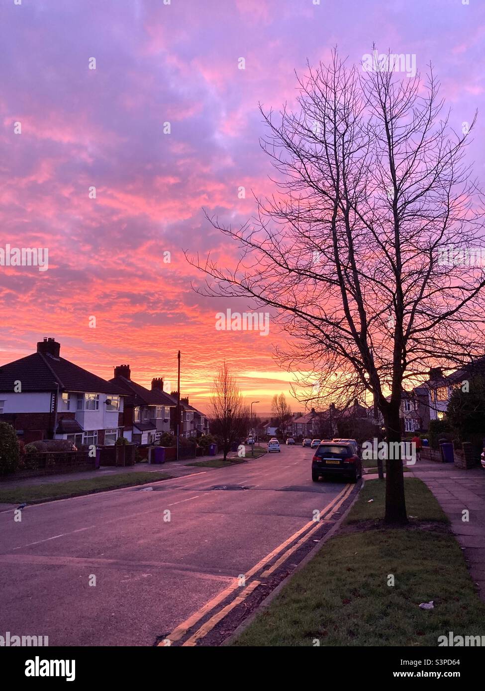 Red sky in the morning Stock Photo