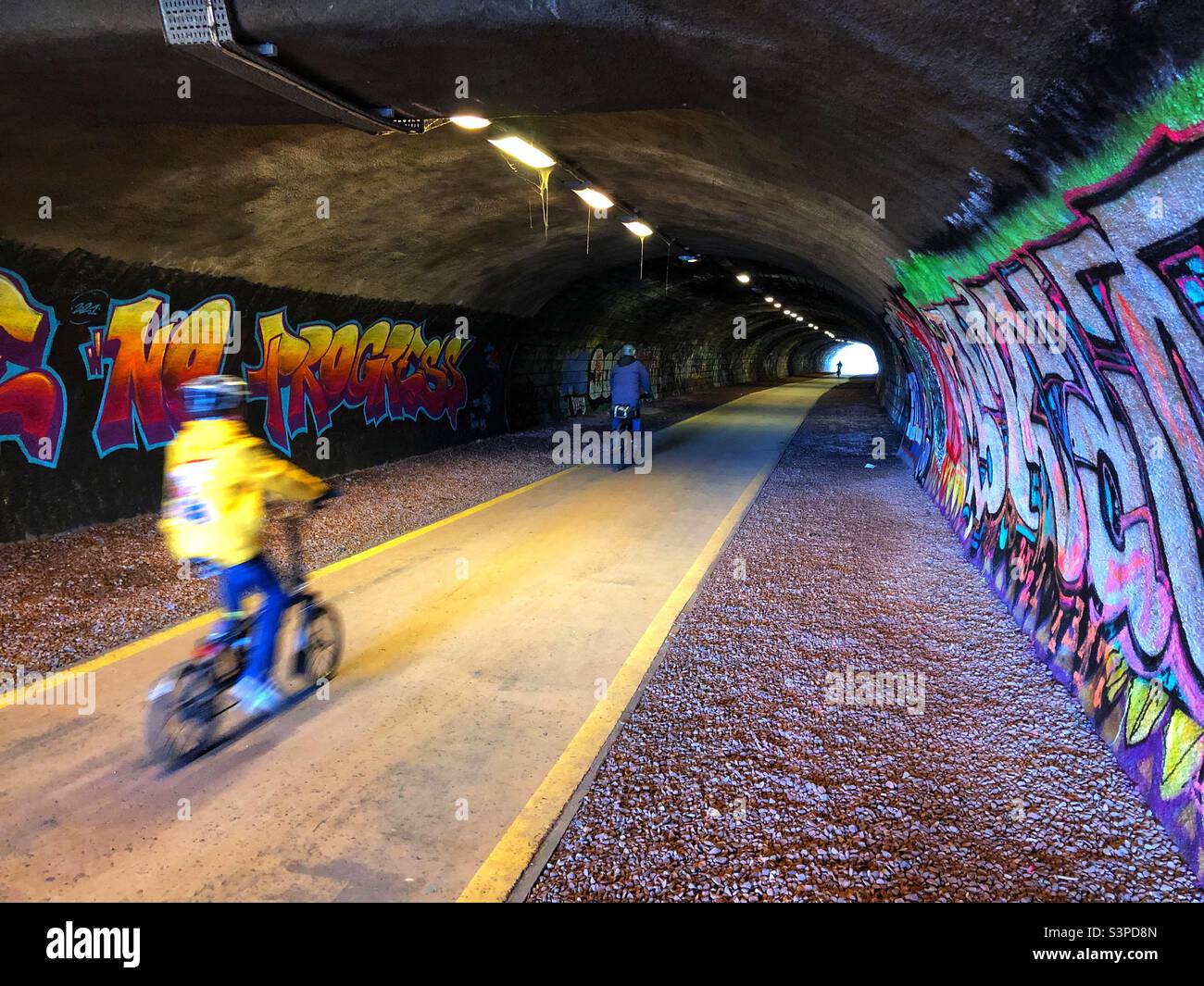 Rodney Street tunnel an Old railway tunnel used as a cycle path and pedestrian walkway, Edinburgh - Smartphone Captured Stock Image Rodney Street tunnel an Old railway tunnel used as a cycle path and pedestrian walkway, Edinburgh - Smartphone Captured Stock Image