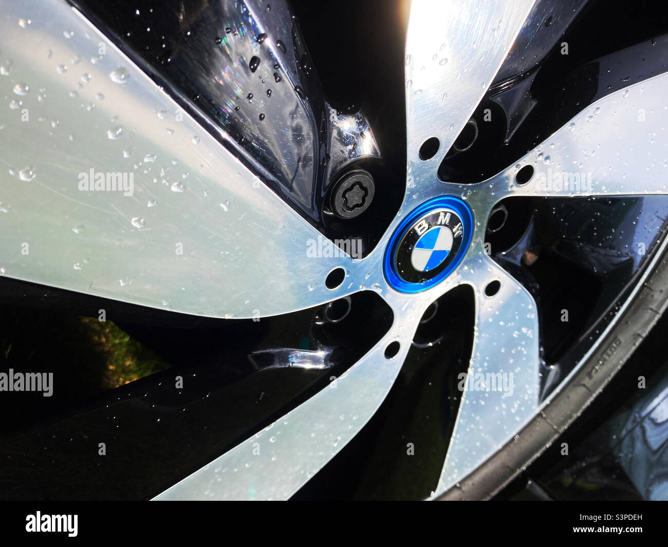 BMW i3 alloy wheel Stock Photo Alamy