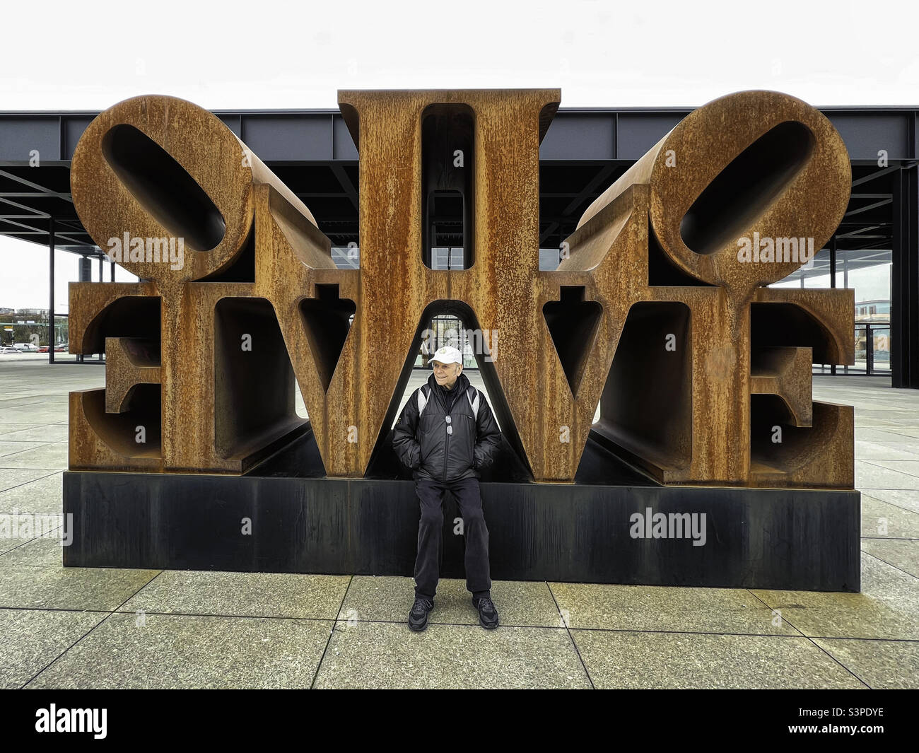 Robert Indiana Sculpture at New National Gallery. Neue Nationalgalerie at the Kulturforum. Mitte-Berlin,Germany. - Smartphone Captured Stock Image