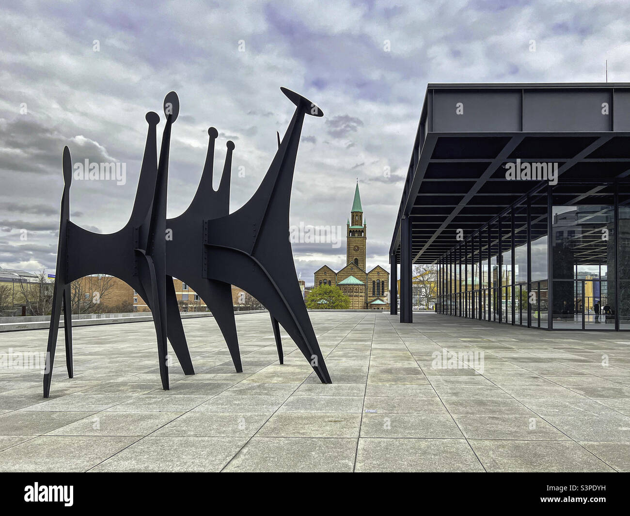 Alexander Calder sculpture at New National Gallery. Neue Nationalgalerie at the Kulturforum. Mitte-Berlin,Germany. - Smartphone Captured Stock Image