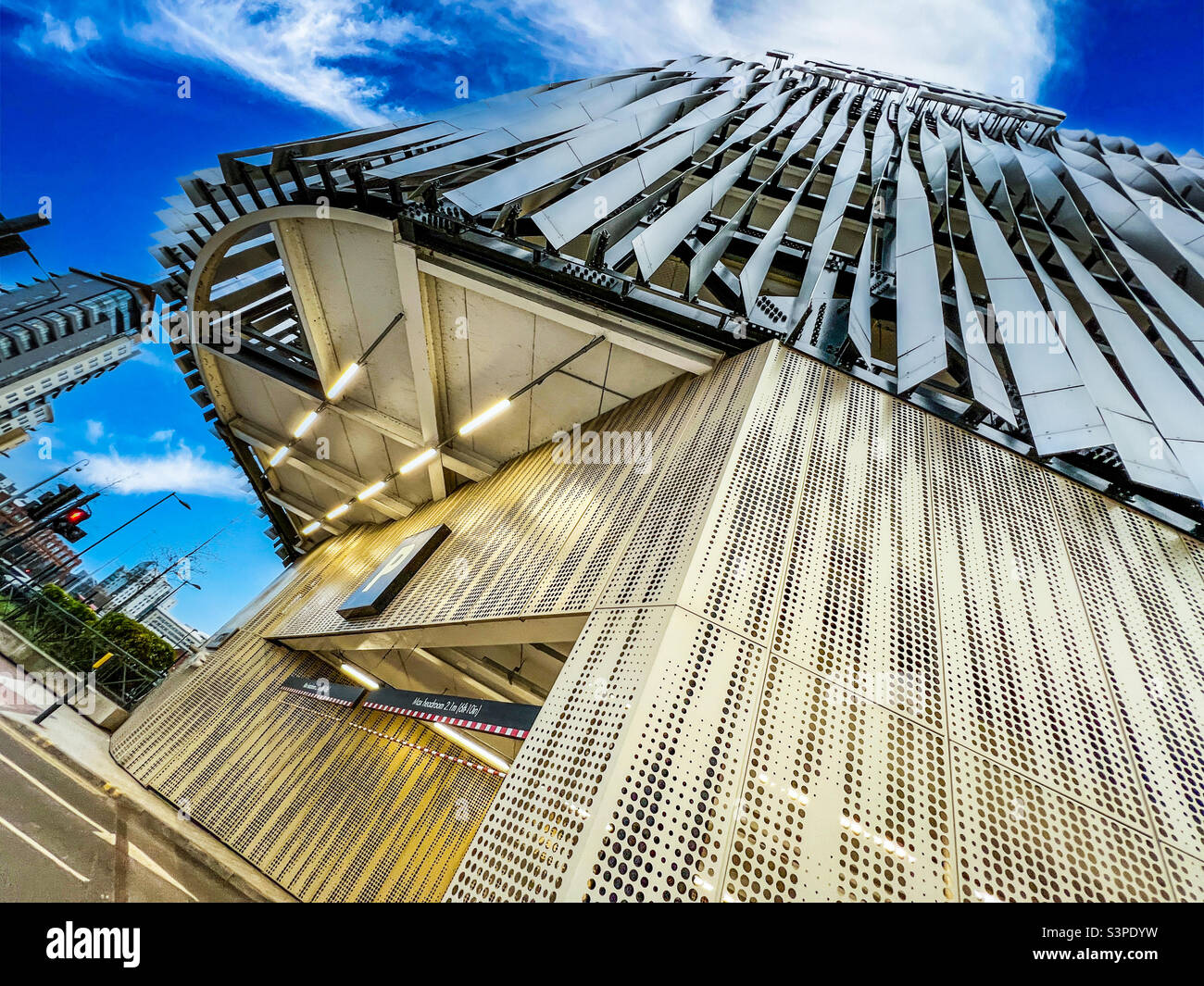 John Lewis Victoria Gate multi storey car park in Leeds city centre - Smartphone Captured Stock Image
