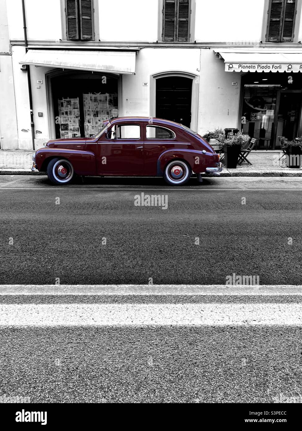 Vintage Volvo on the streets of Forlì, Italy. Stock Photo