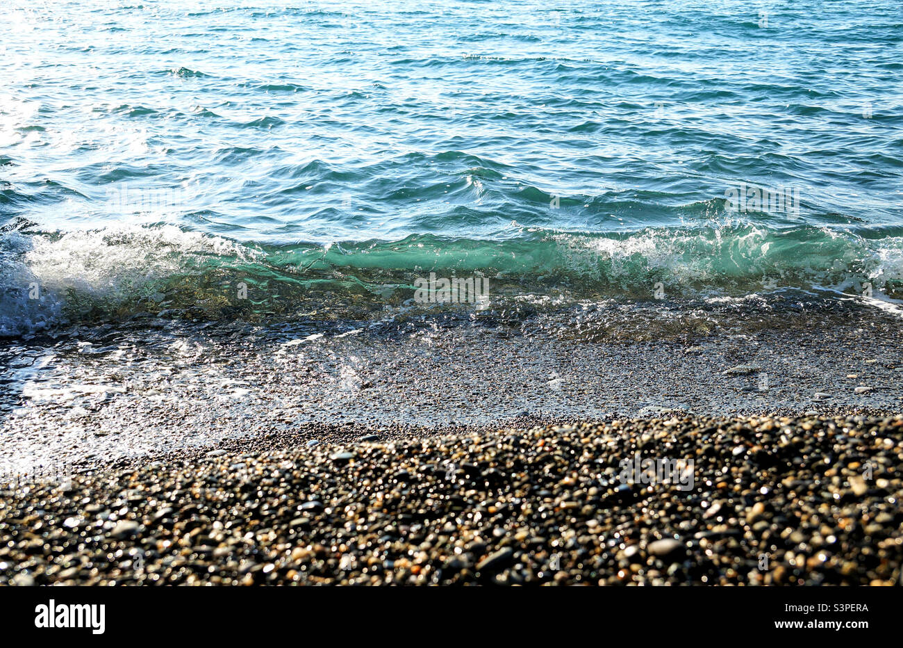 beautiful view with a small sea wave - Smartphone Captured Stock Image