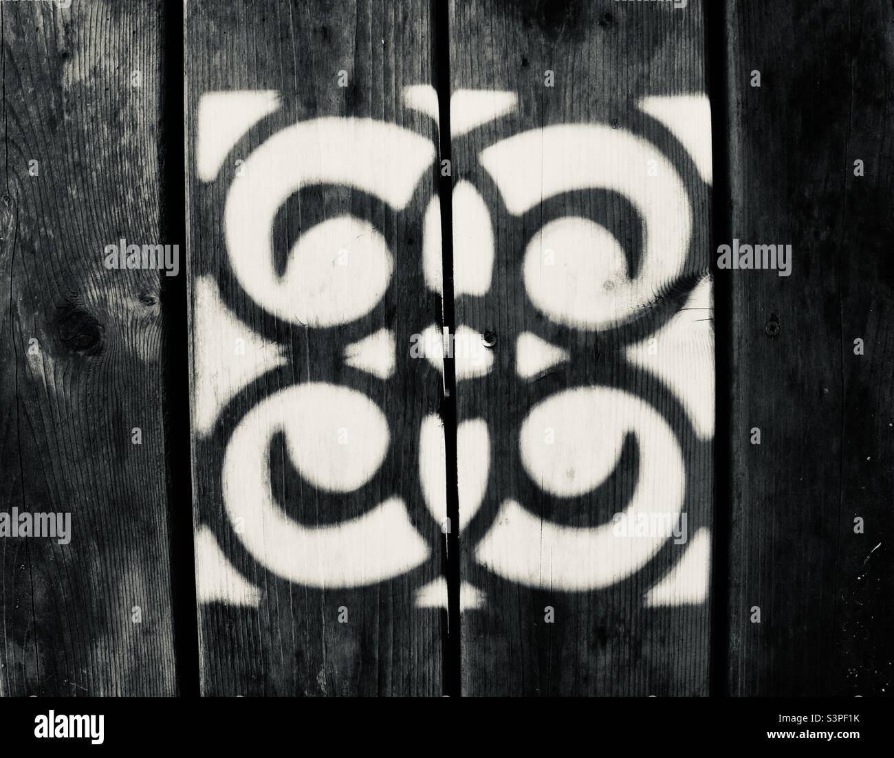 Fun with shadows. Discovered art. - Smartphone Captured Stock Image