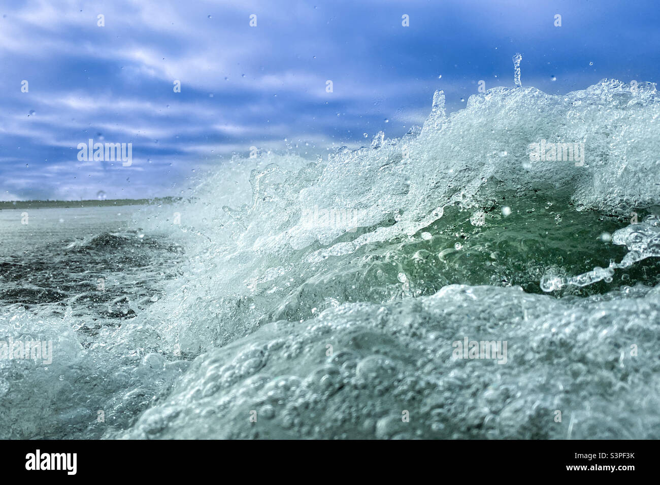 Surf waves in the Pacific Ocean at Long Beach, Washington, USA - Smartphone Captured Stock Image