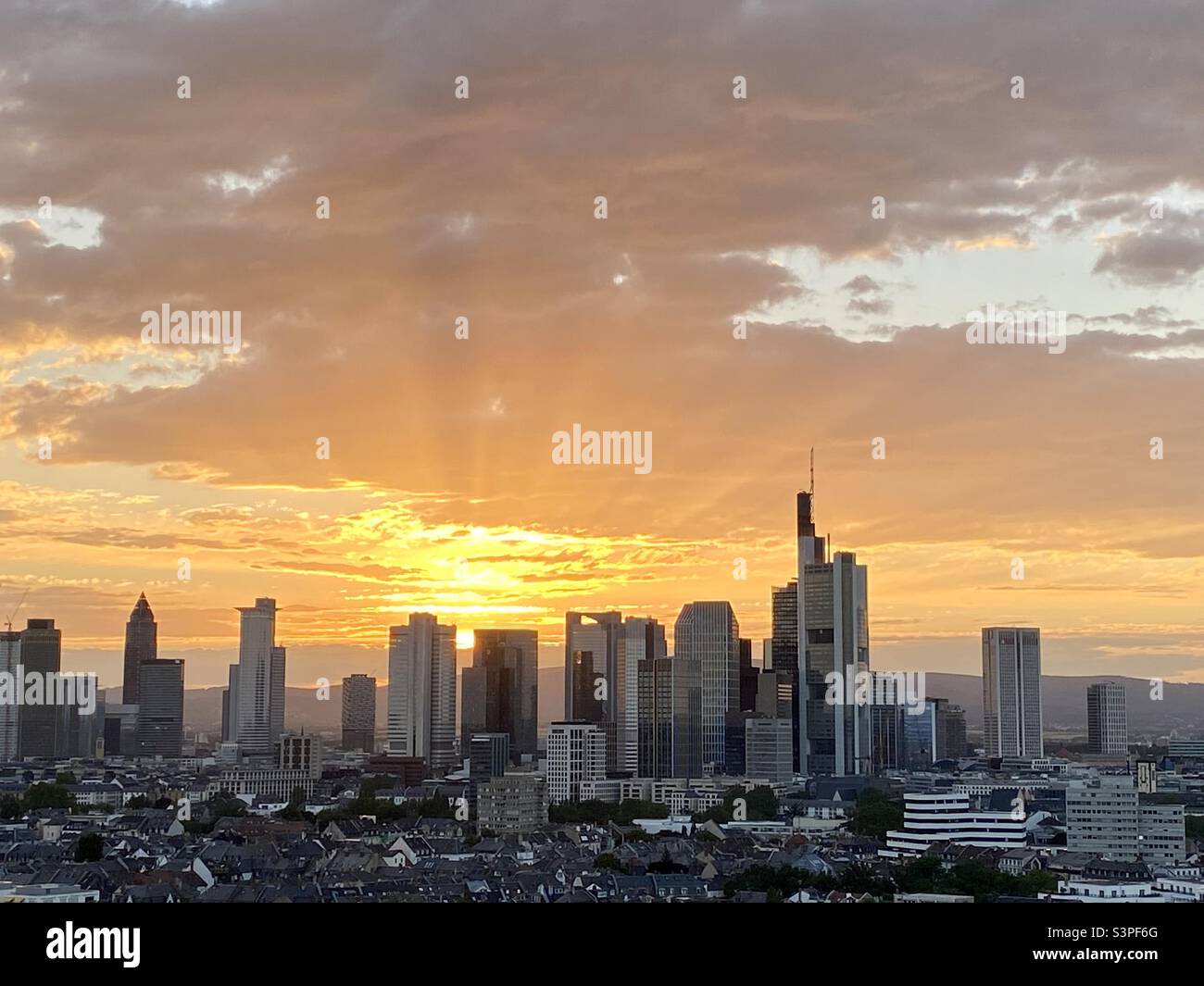 Frankfurt am Main Sunset Stock Photo Alamy