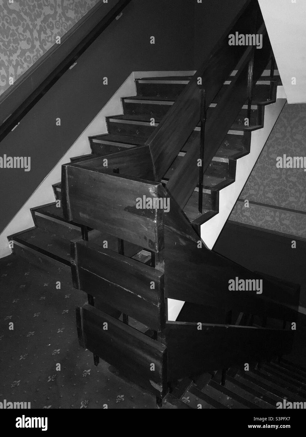 Hotel staircase during lockdown - Smartphone Captured Stock Image