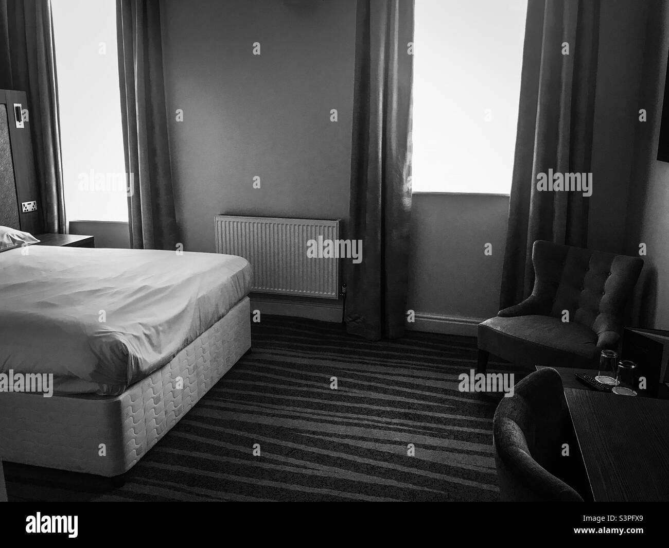Hotel bedroom during lockdown - Smartphone Captured Stock Image