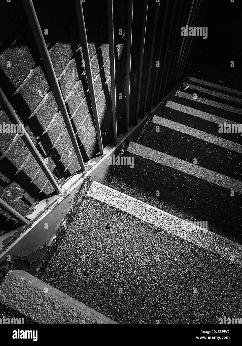 Fire escape in monochrome - Smartphone Captured Stock Image Fire escape in monochrome - Smartphone Captured Stock Image