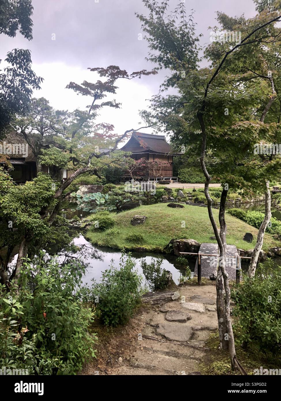 Traditional authentic Japanese garden, Nara Stock Photo