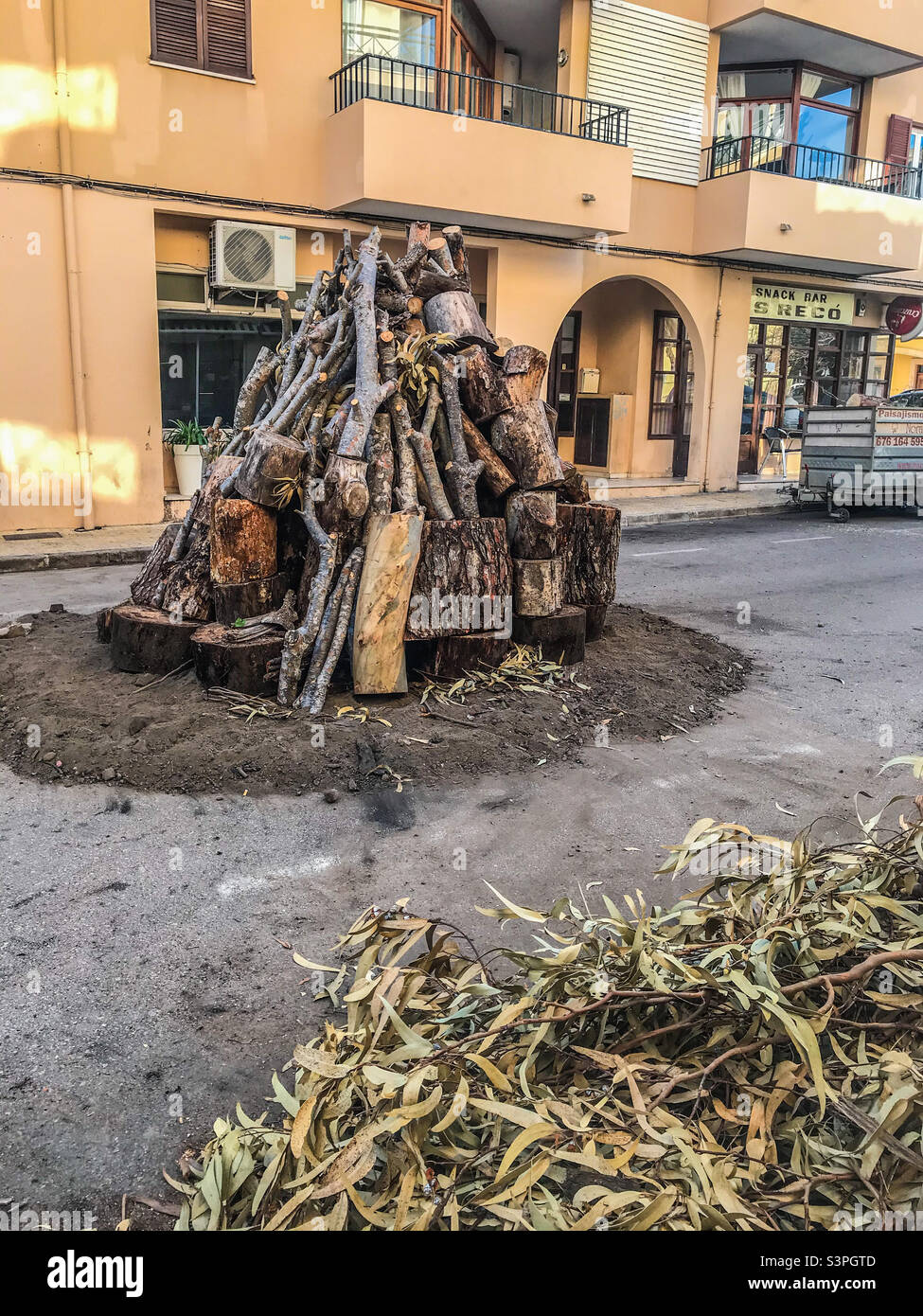 Sant Antoni bonfire, Mallorca - Smartphone Captured Stock Image