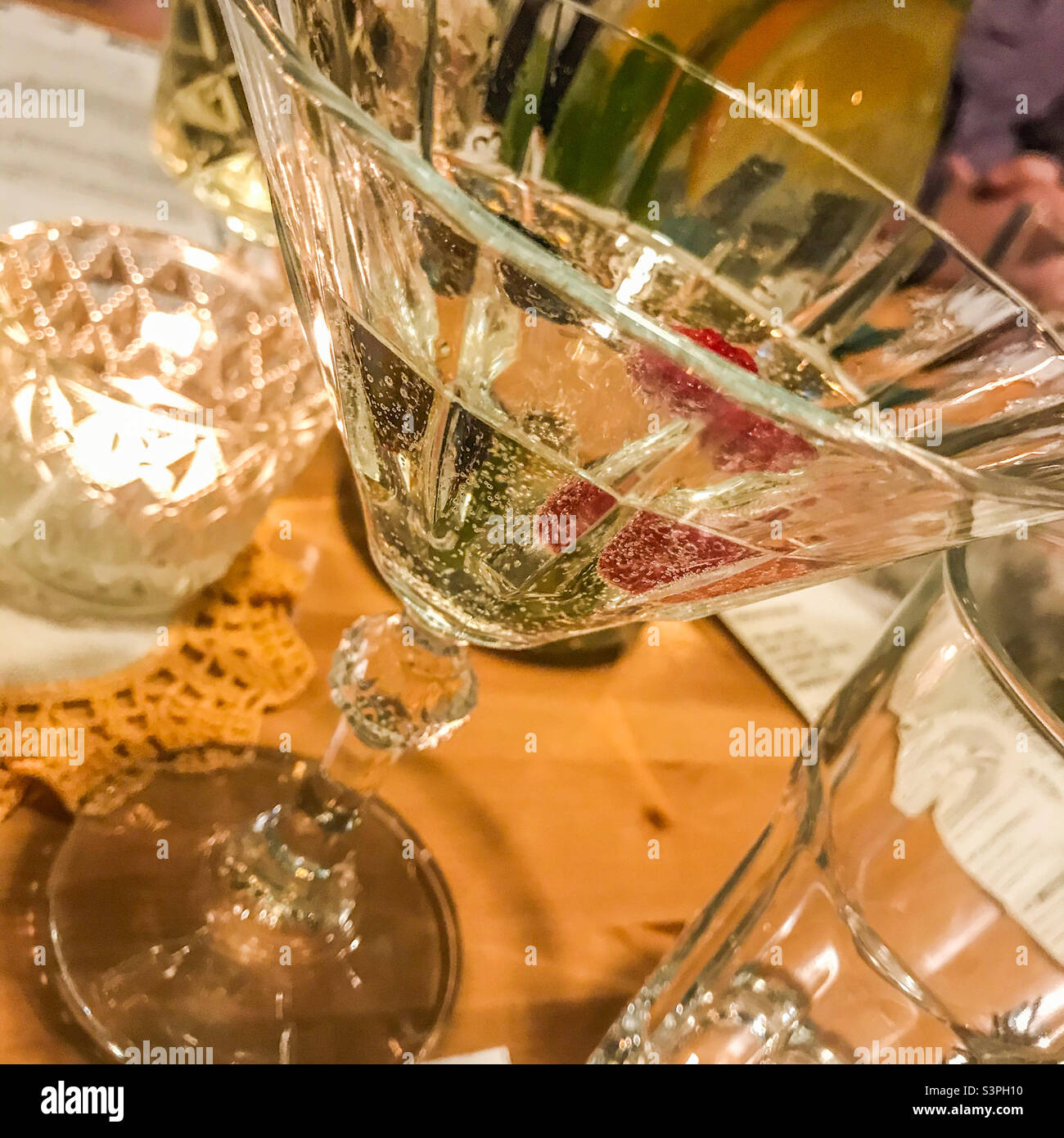 Prosecco in a glass - Smartphone Captured Stock Image