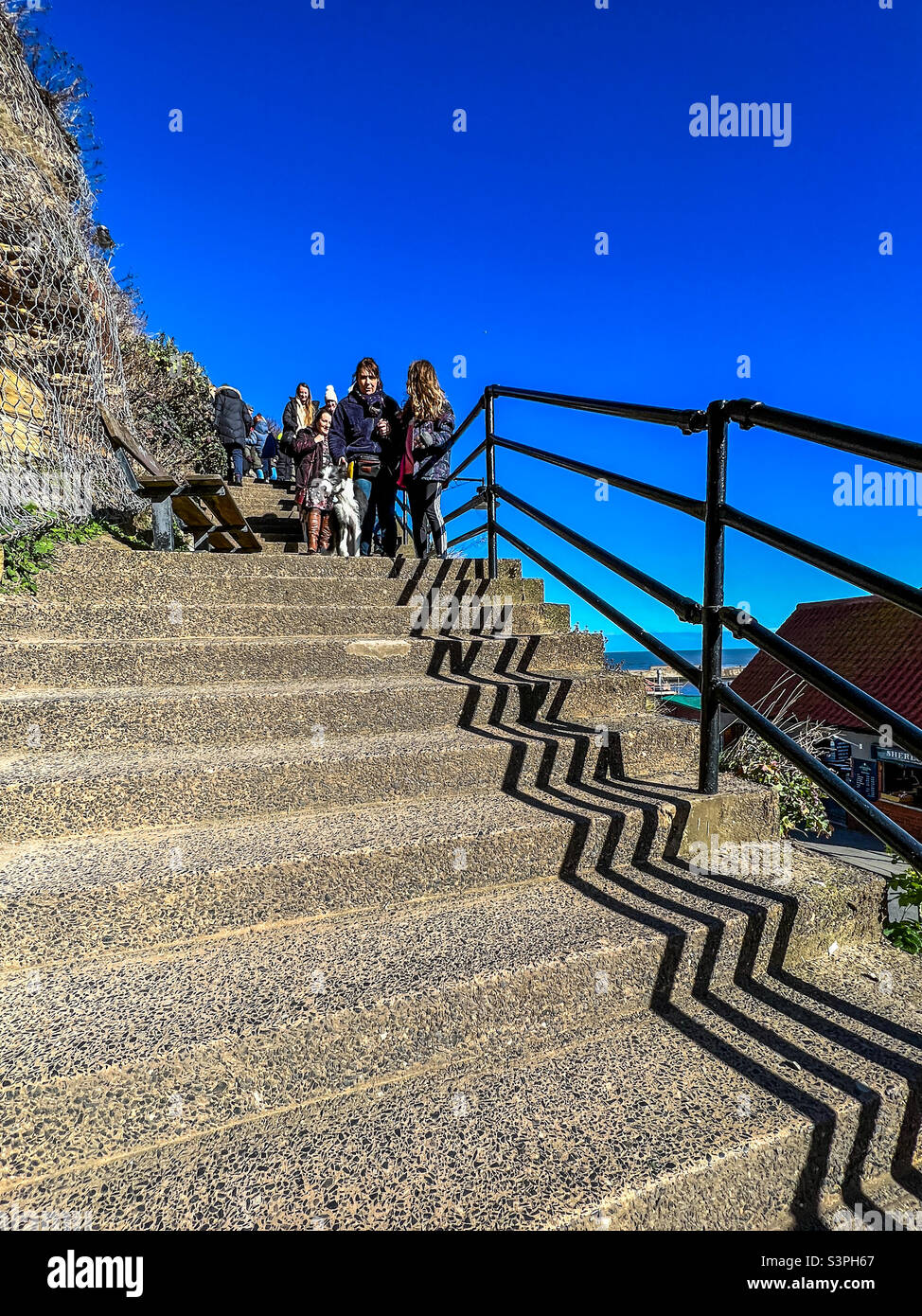 Steps off the Khyberpass in Whitby - Smartphone Captured Stock Image Steps off the Khyberpass in Whitby - Smartphone Captured Stock Image
