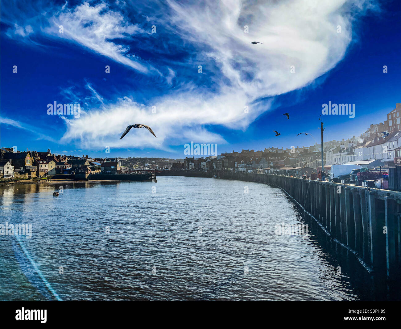 River Esk in Whitby North Yorkshire Stock Photo