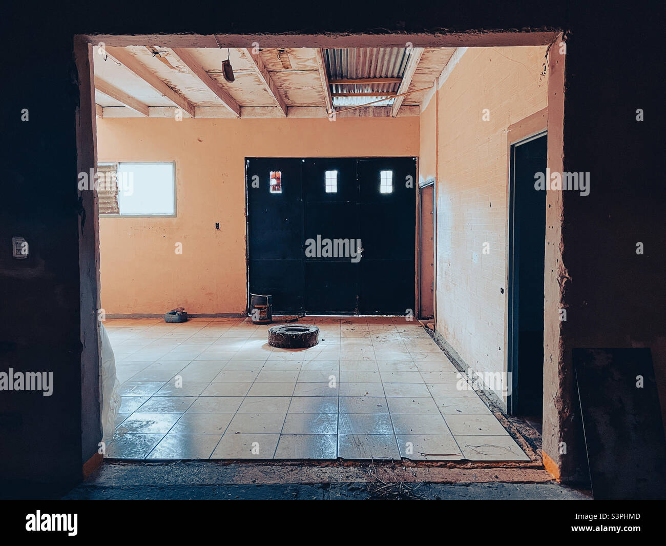 Empty, garage - Smartphone Captured Stock Image
