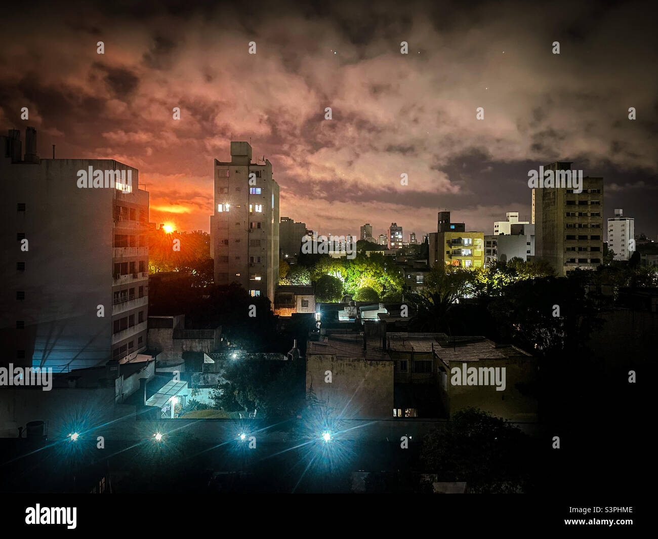 Flame, refinery, cityscape - Smartphone Captured Stock Image