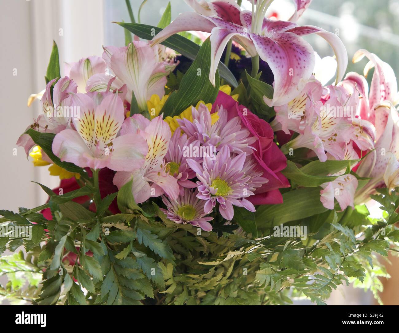 This beautiful floral bouquet smells like spring. Stock Photo
