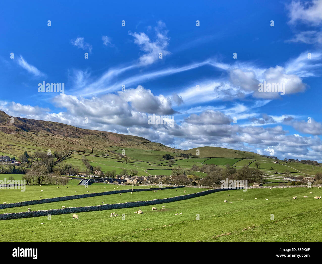 Burnsall in North Yorkshire on spring day Stock Photo