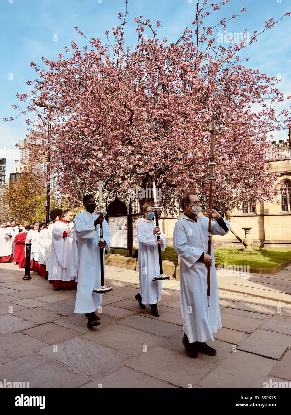 Easter Eucharist at Manchester Cathedral Stock Photo