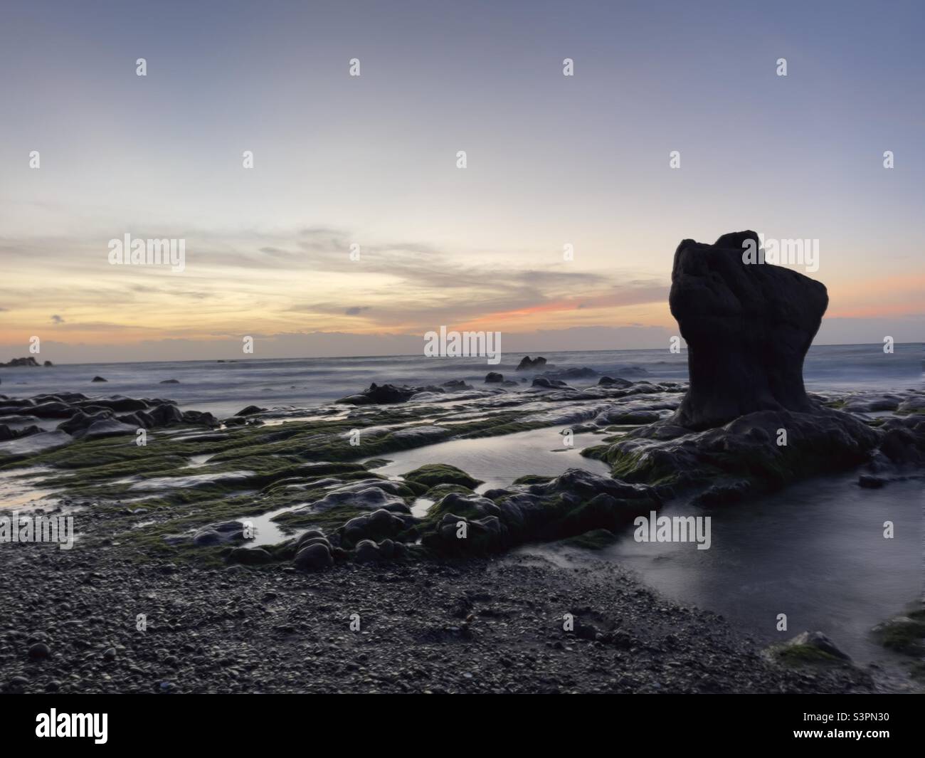 moss season on ancient sea - Smartphone Captured Stock Image