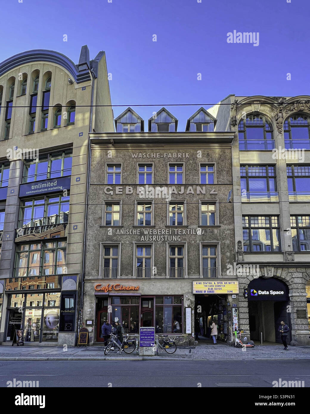 Cafe Cinema, formerly Cafe Kino.Movie themed cafe & bar in historic listed building, Haus Schwarzenberg building.Mitte-Berlin,Germany Stock Photo