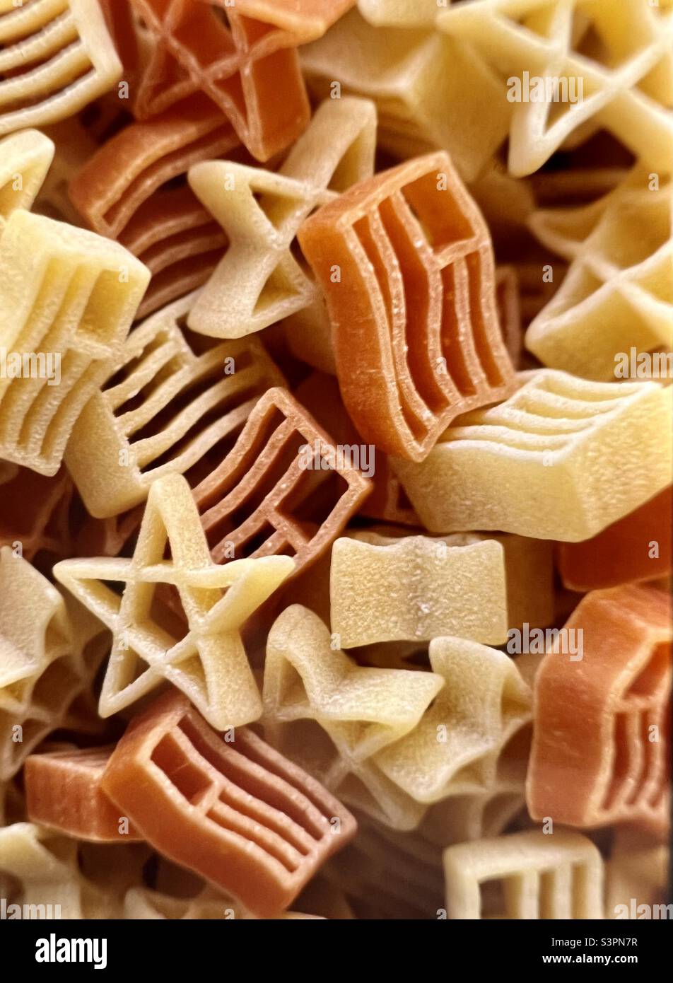 Pasta shaped like USA flags and stars Stock Photo Alamy