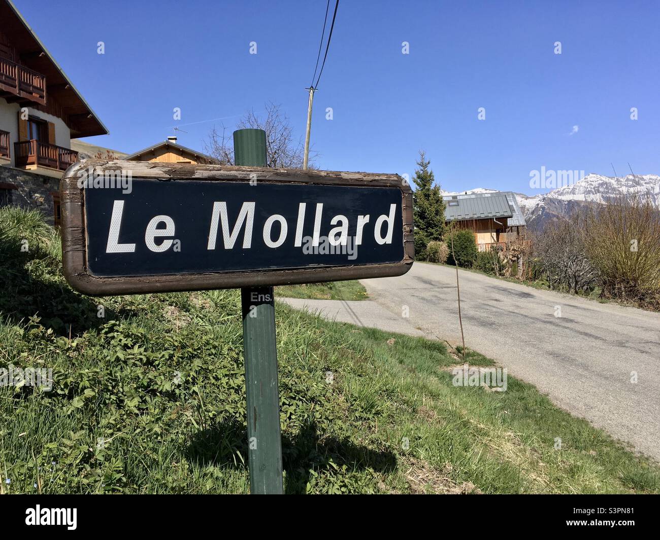Panneau Le Mollard en Savoie Stock Photo