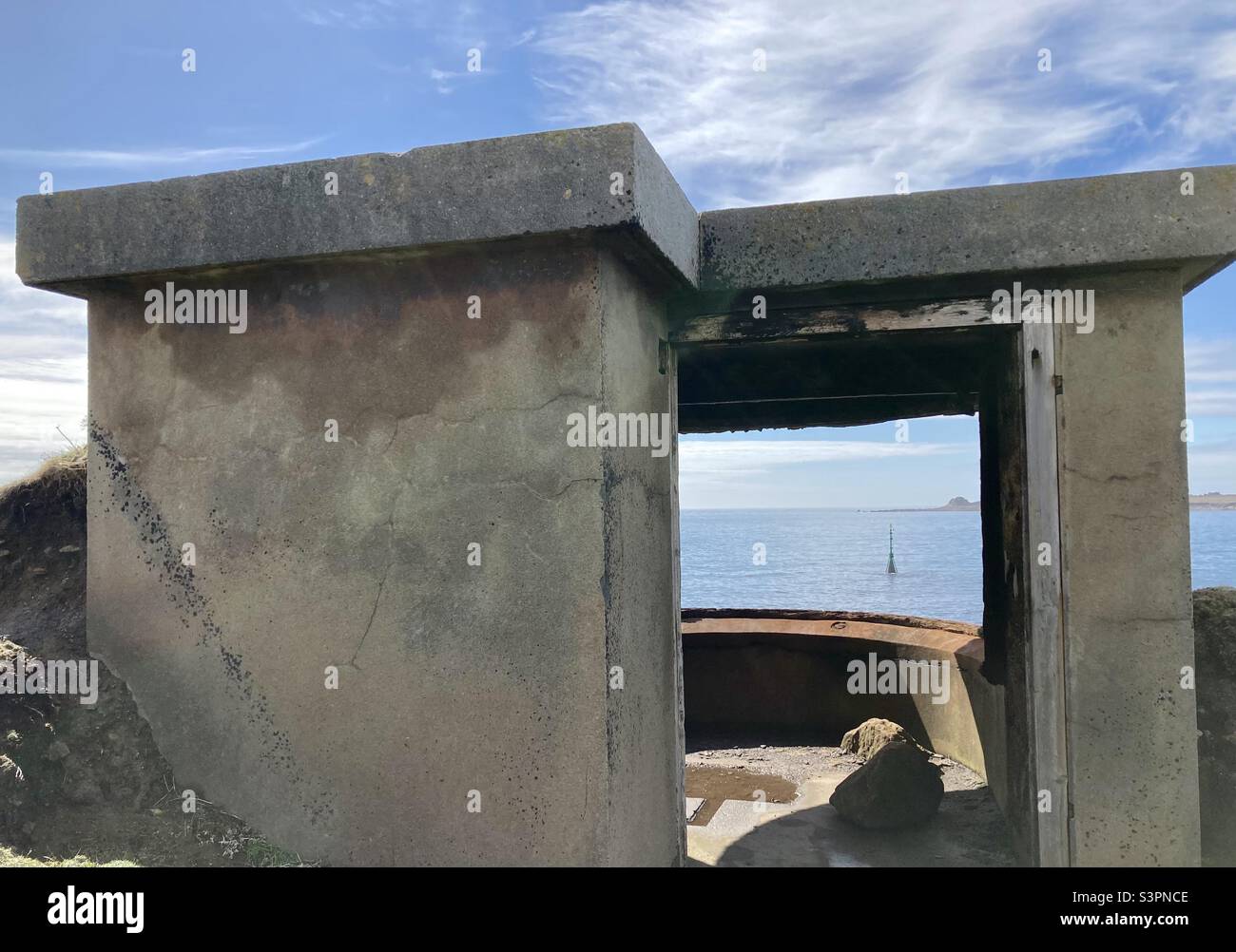 Second World War concrete, gun post and look out on St Mary’s, Isles of Scilly - Smartphone Captured Stock Image