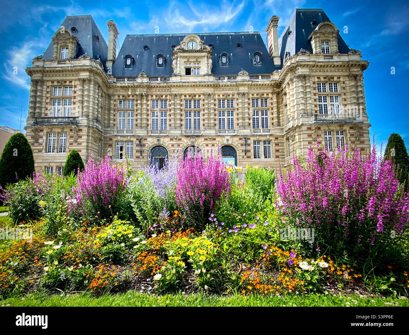 The historic Versailles Hotel de Ville (city hall) in Versailles, France - Smartphone Captured Stock Image