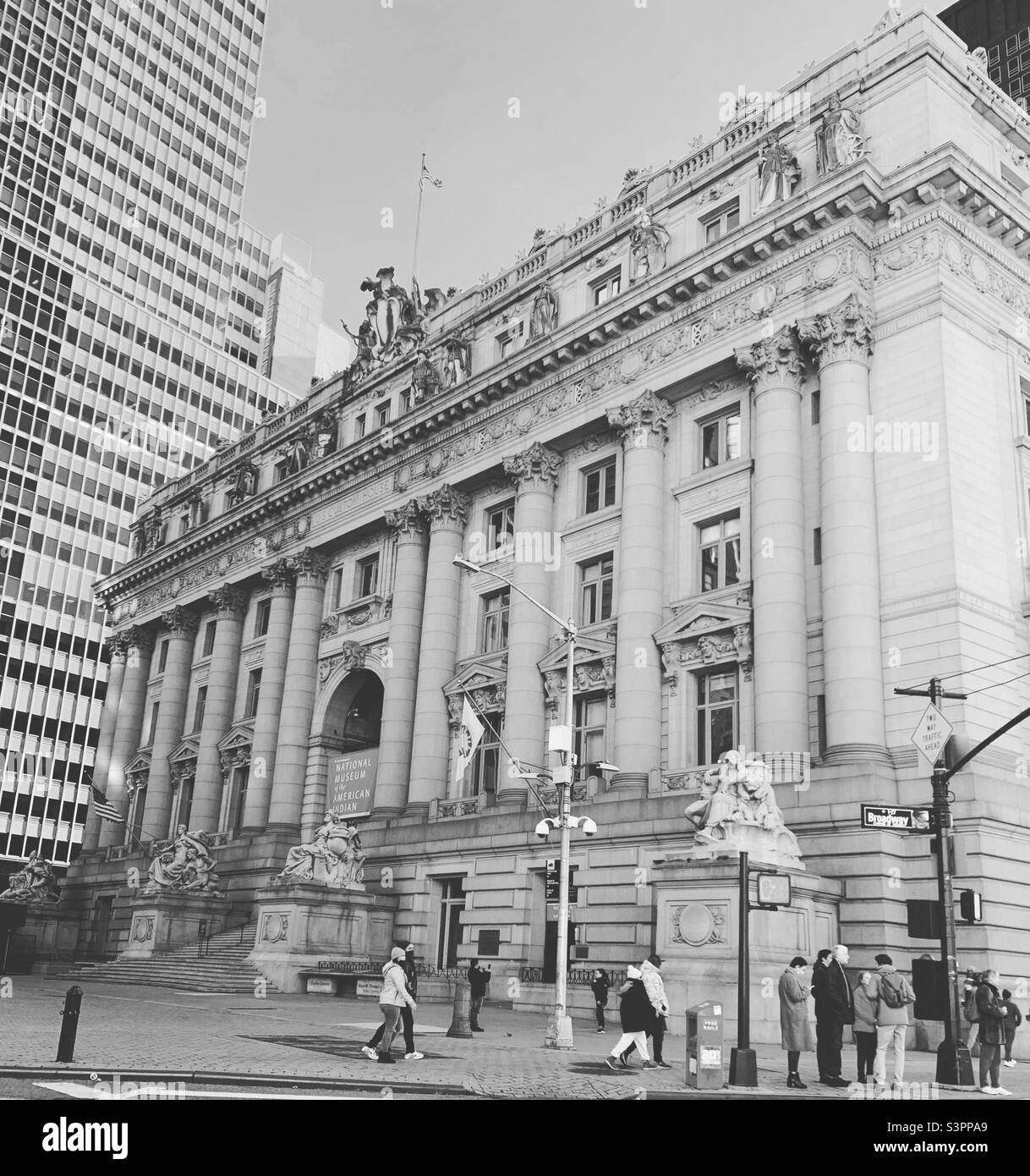 December, 2021, Alexander Hamilton US Custom House, 1 Bowling Green, Financial District, Lower Manhattan, New York, New York, United States - Smartphone Captured Stock Image