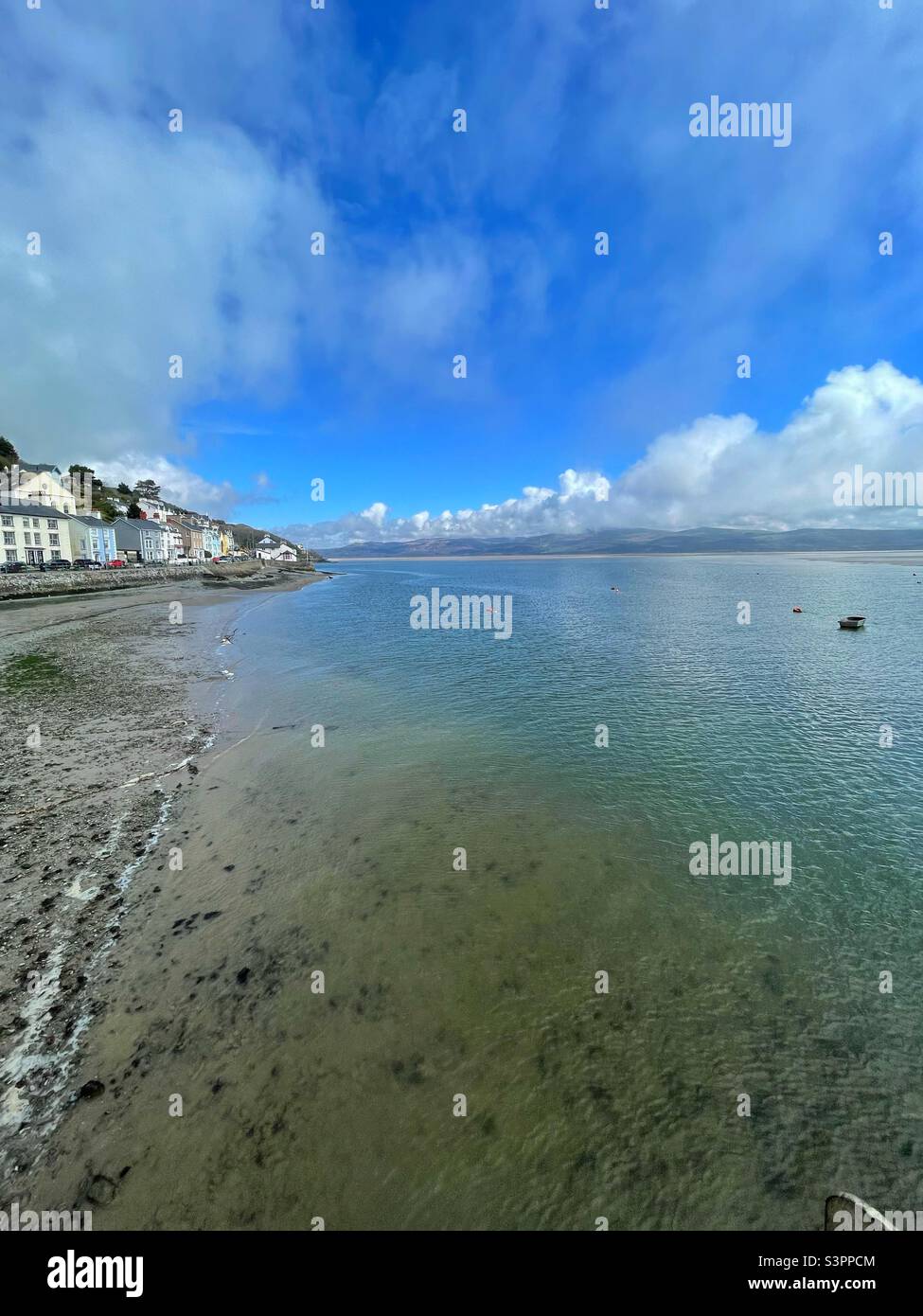 Aberdovey on the river Dovey, Gwynedd, North Wales, April. Stock Photo
