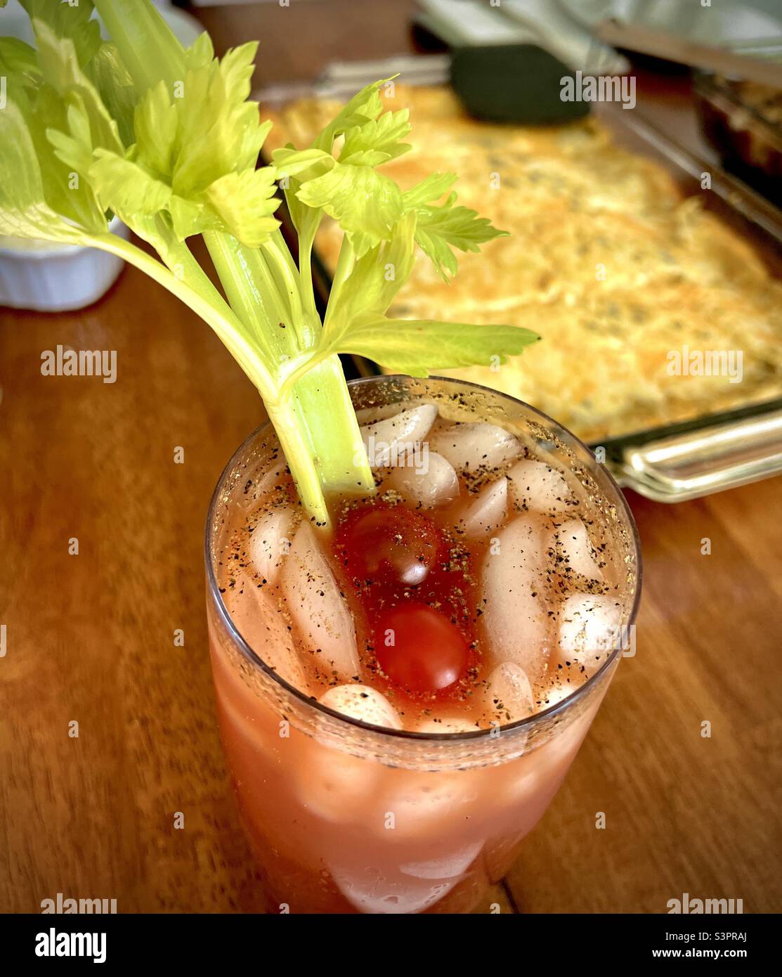 Bloody Mary on brunch table Stock Photo