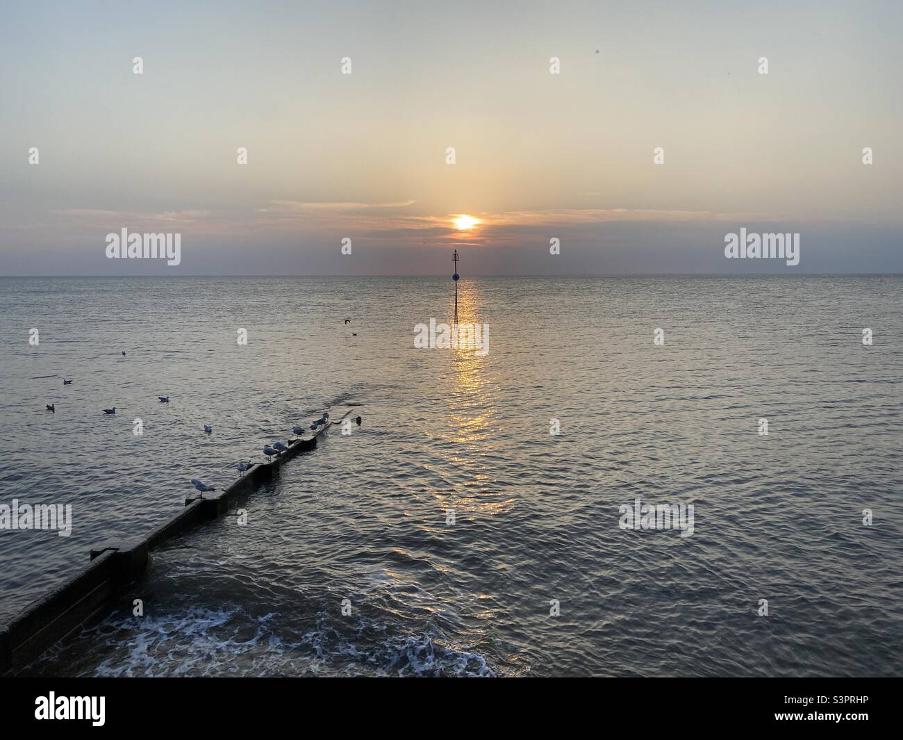 Hunstanton Sunset North Norfolk Coast - Smartphone Captured Stock Image